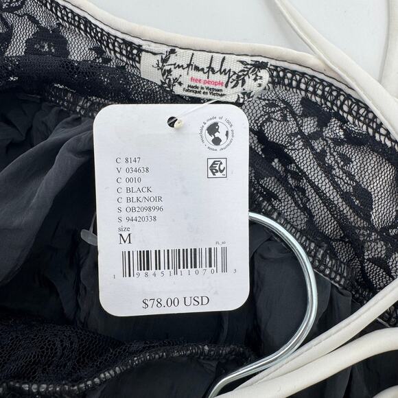 Free People Intimately Women's Medium Black Current Obsession Mini Sleep Dress - Picture 9 of 11